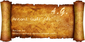 Antoni Győző névjegykártya